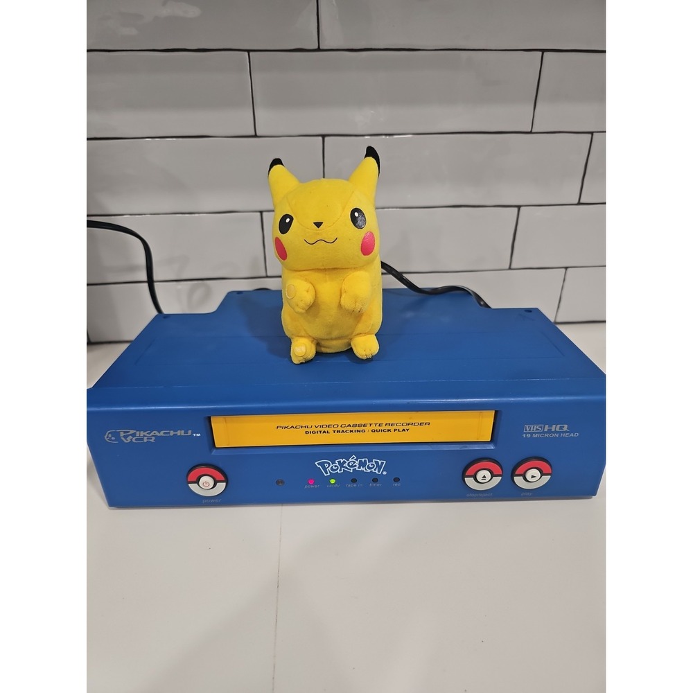 Pokémon Pikachu VCR PK240D VHS Player with Remote Control